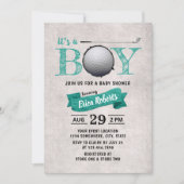 Golf Boy Baby Shower Sport Theme Teal Invitation (Front)