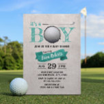 Golf Boy Baby Shower Sport Theme Teal Invitation<br><div class="desc">Sport Theme Golf Boy Baby Shower Teal Invitations.</div>