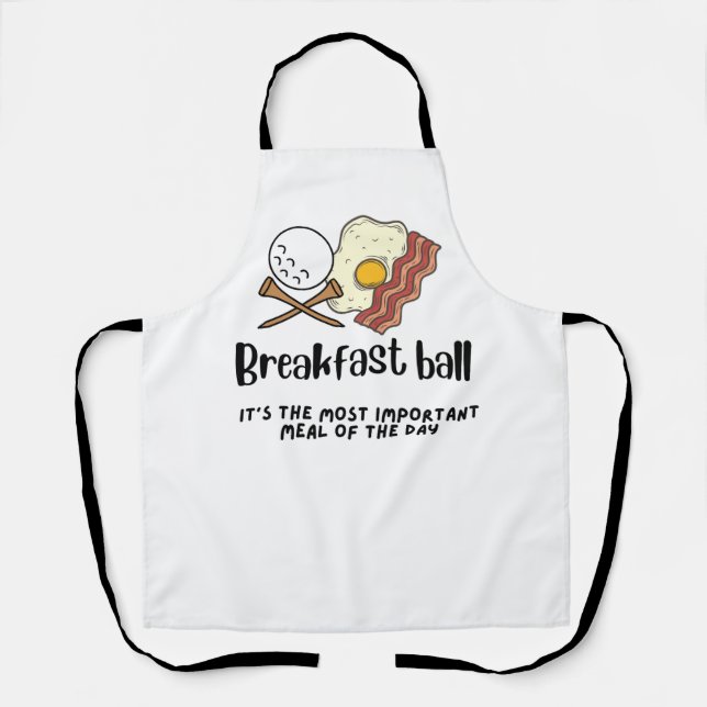 Golf breakfast with fried egg for golfer apron (Front)