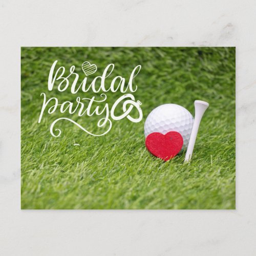 Golf Bridal Party bridal shower invitation Postcard