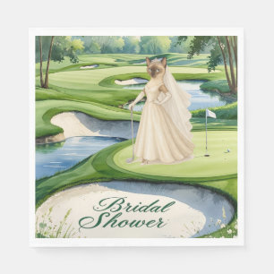 GOLF BRIDAL SHOWER for Cat Lover golfer Napkins