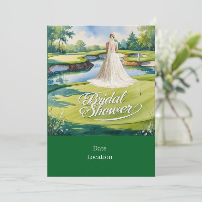 Golf Bridal Shower  Invitation (Standing Front)