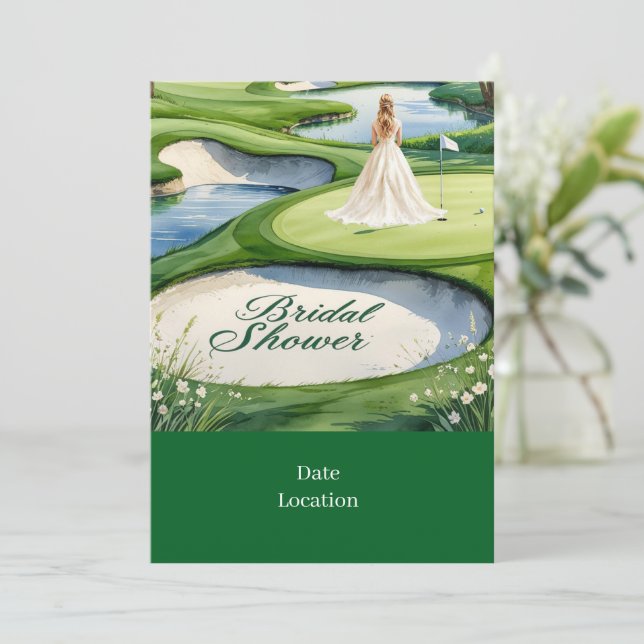Golf Bridal Shower  Invitation (Standing Front)