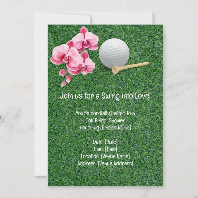 Golf Bridal Shower invitation for golfer (Front)