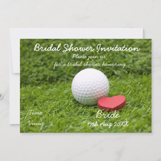 Golf Bridal Shower Invitation for golfer party (Front)