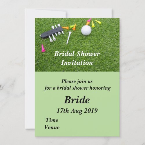 Golf Bridal Shower Invitation with golf ball