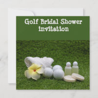 Golf Bridal Shower Invitation with soap & shampoo