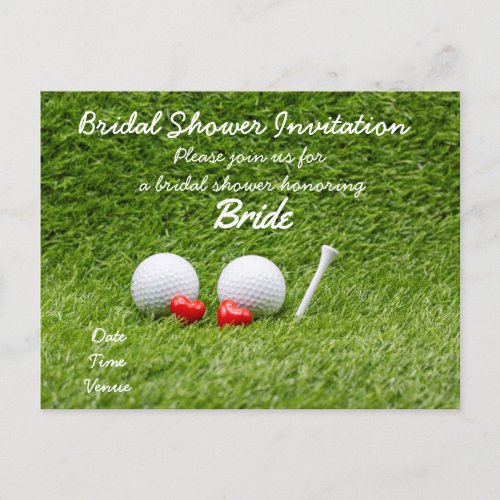 Golf bridal shower invitation with two golf balls