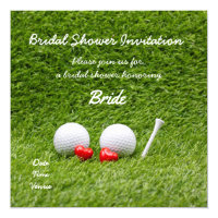 Golf bridal shower invitation with two golf balls