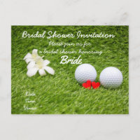Golf bridal shower invitation with two golf balls