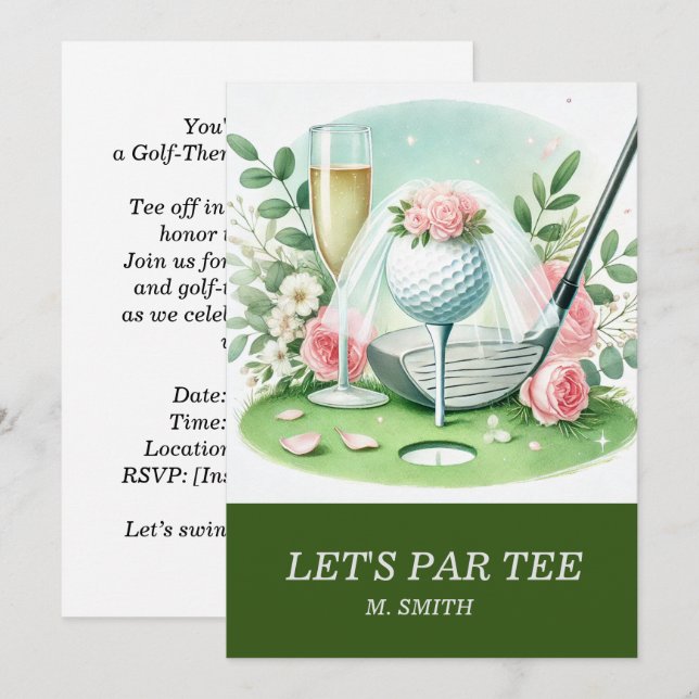 Golf Bridal Shower themed with golf ball  Invitation (Front/Back)
