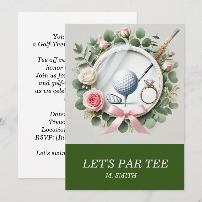 Golf Bridal Shower themed with golf ball  Invitation (Front/Back)