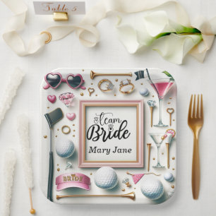 Golf Bridal Shower themed with golf ball  Paper Plates