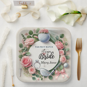 Golf Bridal Shower themed with golf ball  Paper Plates