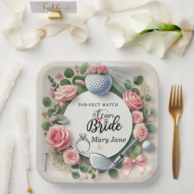 Golf Bridal Shower themed with golf ball  Paper Plates (Wedding)