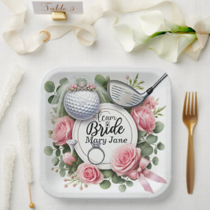 Golf Bridal Shower themed with golf ball  Paper Plates