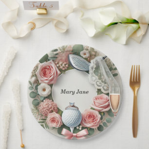 Golf Bridal Shower themed with golf ball Paper Plates