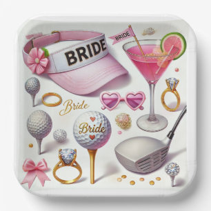 Golf Bridal Shower themed with golf ball Paper Plates