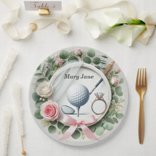 Golf Bridal Shower themed with golf ball Paper Plates