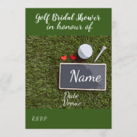 Golf Bridal Shower with golf ball and love hearts Invitation