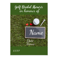 Golf Bridal Shower with golf ball and love hearts Invitation