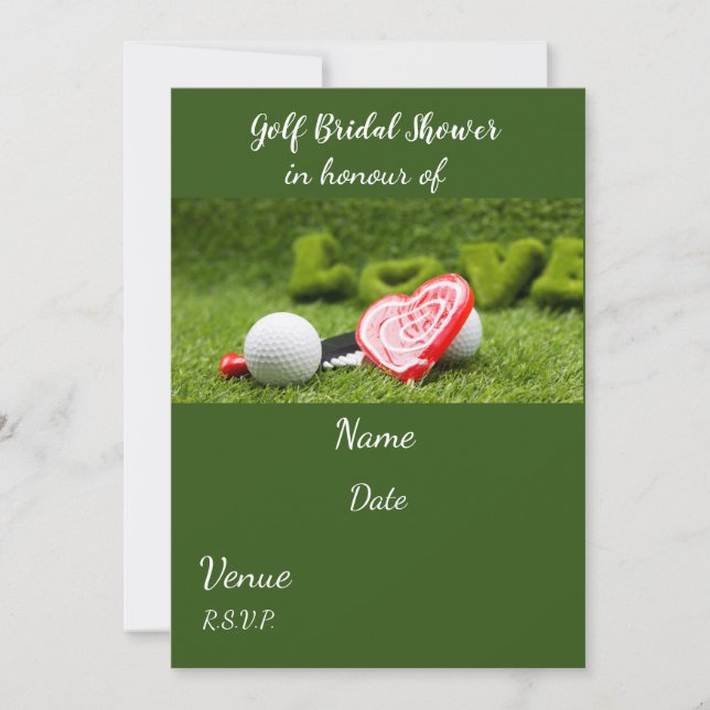 Golf Bridal Shower with golf ball  Invitation (Front)