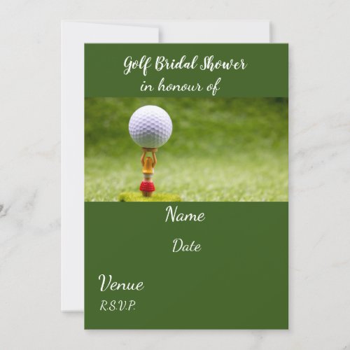 Golf Bridal Shower with golf ball  Invitation