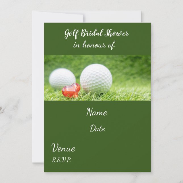 Golf Bridal Shower with golf ball  Invitation (Front)