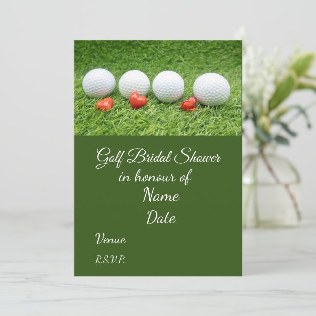 Golf Bridal Shower with golf ball  Save the Date I Invitation (Standing Front)