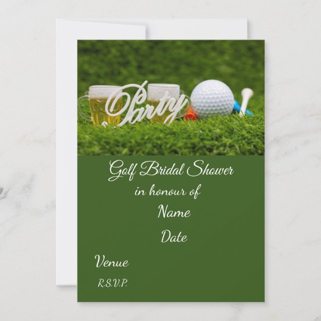 Golf Bridal Shower with golf ball  Save the Date Invitation (Front)