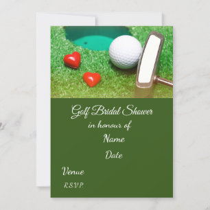 Golf Bridal Shower with golf ball Save the Date Invitation