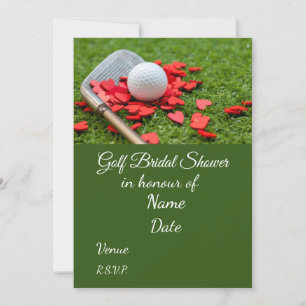 Golf Bridal Shower with golf ball Save the Date Invitation