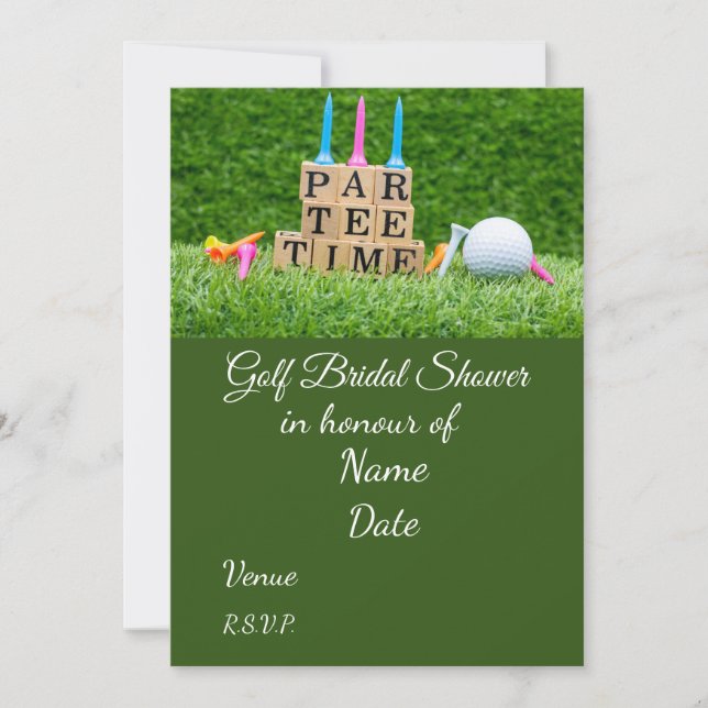 Golf Bridal Shower with golf ball  Save the Date Invitation (Front)