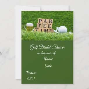 Golf Bridal Shower with golf ball Save the Date Invitation