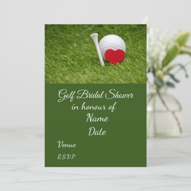 Golf Bridal Shower with golf ball  Save the Date   Invitation (Standing Front)