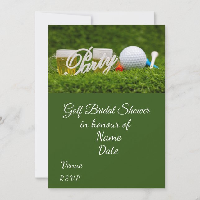 Golf Bridal Shower with golf ball  Save the Date Invitation (Front)