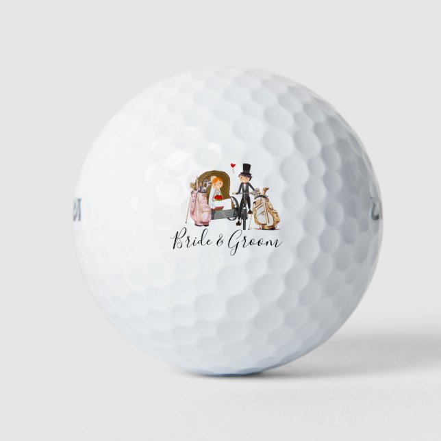 Golf  Bride and Groom Wedding  Balls (Front)