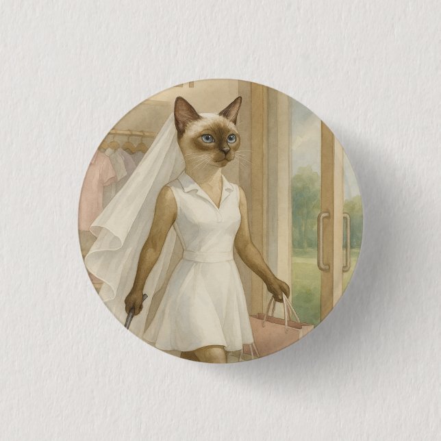 Golf Bride in fitting room Button (Front)
