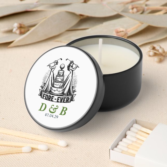 Golf Brides Wedding Mini Candle Favors (Insitu)