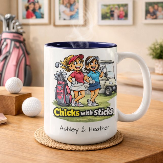 Golf Buddies Besties BFF Fun Personalized Mug (Creator Uploaded)