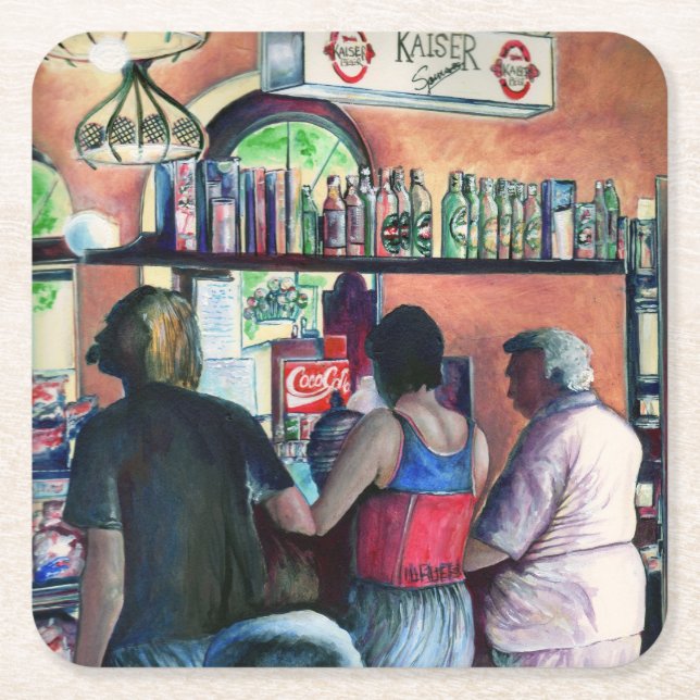 Golf Bufe, Budapest Square Paper Coaster (Front)