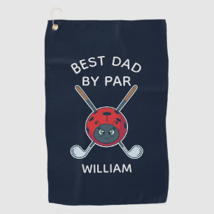 Golf Bug Best Dad By Par Fathers Day Personalized Golf Towel
