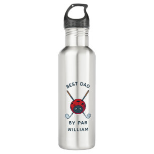 Golf Bug Best Dad By Par Fathers Day Personalized Stainless Steel Water Bottle