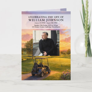Golf Buggy Funeral Memorial Order Of Service Program