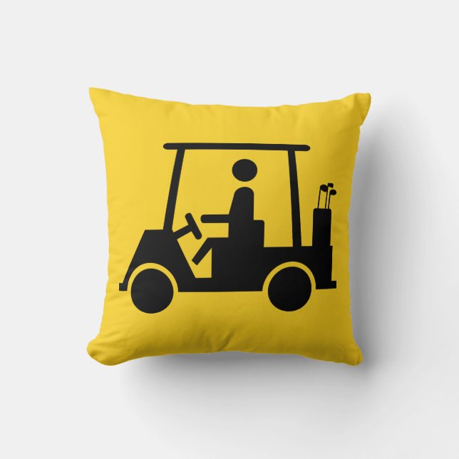 Golf Buggy Throw Pillow (Front)