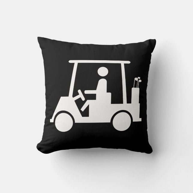 Golf Buggy Throw Pillow (Front)