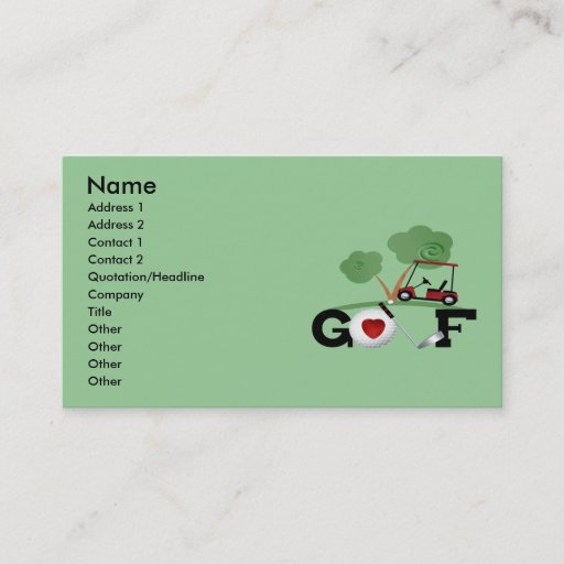 Customizable Golf Business Cards