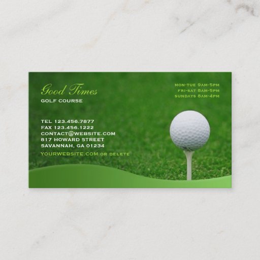 Customizable Golf Business Card