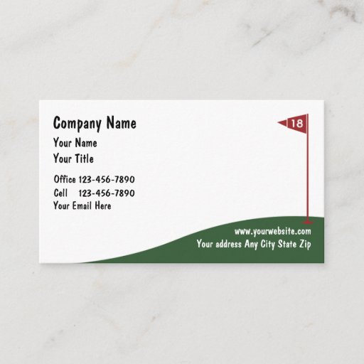 Customizable Golf Business Cards