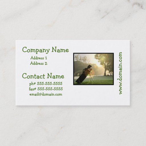 Customizable Golf Business Cards